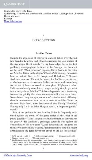 1 INTRODUCTION Achilles Tatius Despite the Explosion of Interest In