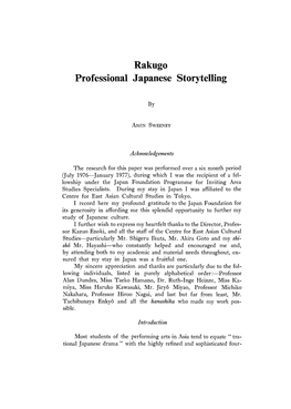 Rakugo Professional Japanese Storytelling