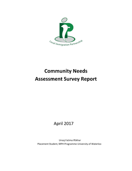 Community Needs Assessment Survey Report