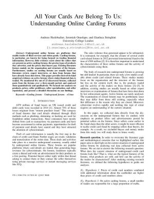 Understanding Online Carding Forums