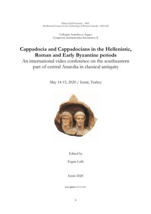 Cappadocia and Cappadocians in the Hellenistic, Roman