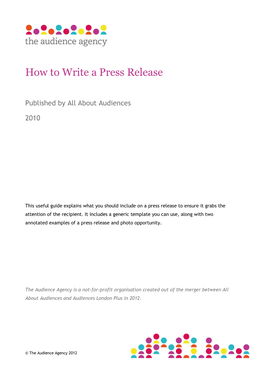 How to Write a Press Release