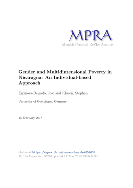 Gender and Multidimensional Poverty in Nicaragua: an Individual-Based Approach