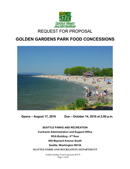 Seattle RFP for Golden Gardens Park Food Concessions