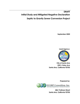 DRAFT Initial Study and Mitigated Negative Declaration Septic to Gravity Sewer Conversion Project