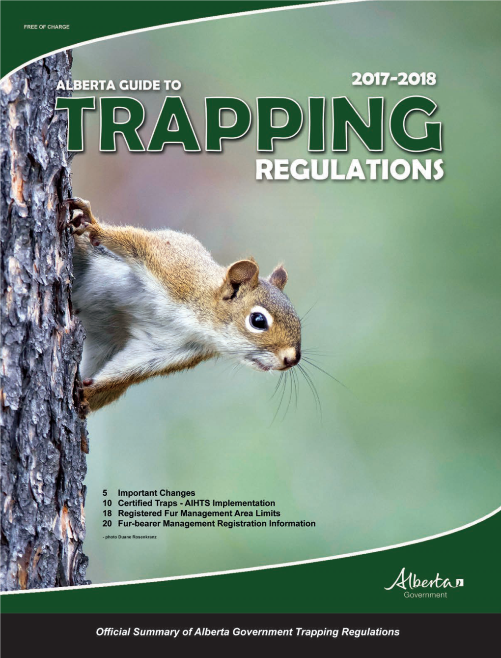 Alberta Guide to Trapping Regulations 2017-2018