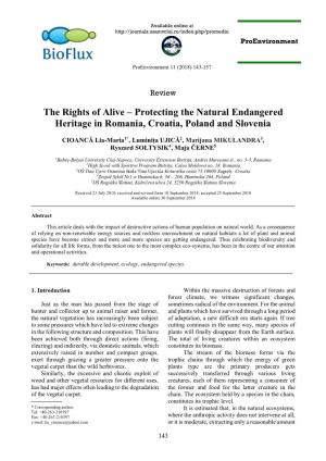 Protecting the Natural Endangered Heritage in Romania, Croatia, Poland and Slovenia