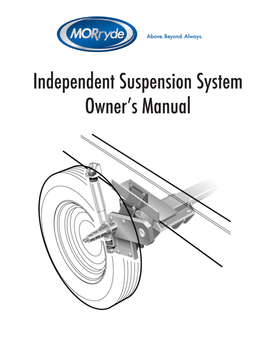 Independent Suspension System Owner's Manual
