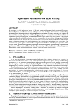 Hybrid Active Noise Barrier with Sound Masking