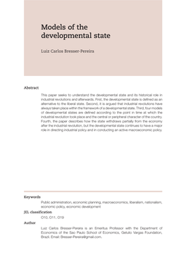 Models of the Developmental State
