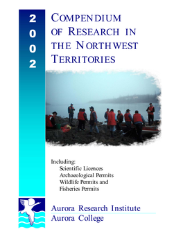 Compendium of Research in the Northwest Territories 1 Foreword