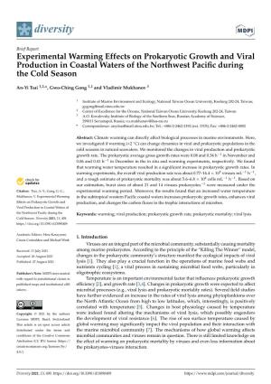 Experimental Warming Effects on Prokaryotic Growth and Viral Production in Coastal Waters of the Northwest Paciﬁc During the Cold Season