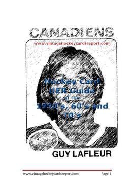 Hockey Card UER Guide