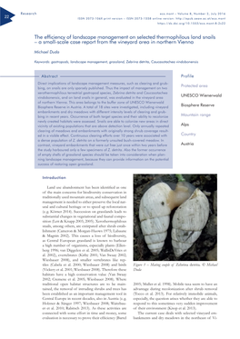 The Efficiency of Landscape Management on Selected Thermophilous Land Snails – a Small-Scale Case Report from the Vineyard Area in Northern Vienna