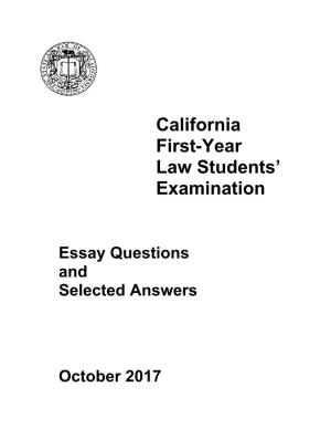 Essay Questions and Selected Answers October 2017