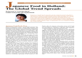 Japanese Food in Holland: the Global Trend Spreads