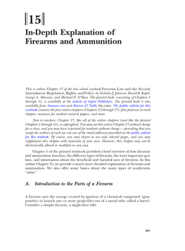 Chapter 15 of the Law School Casebook Firearms Law and the Second Amendment: Regulation, Rights, and Policy, by Nicholas J