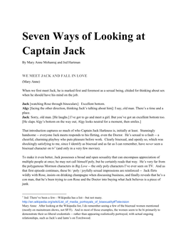Seven Ways of Looking at Captain Jack