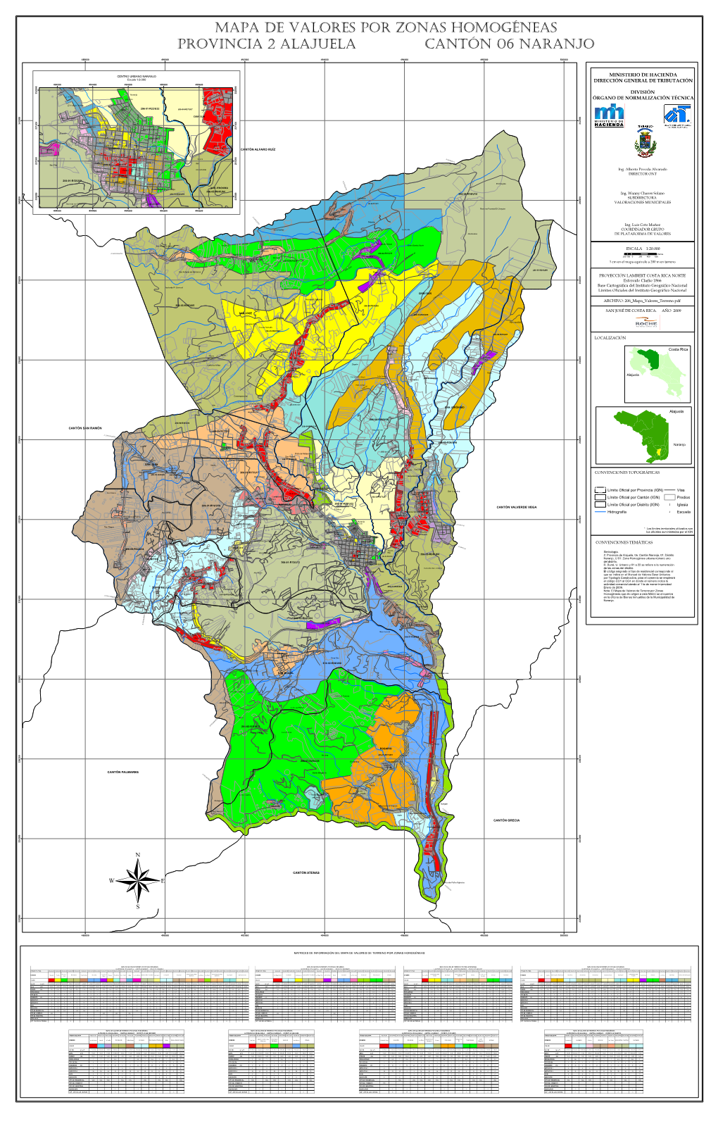 Mapa De Valores Por Zonas Homogéneas Provincia 2 Alajuela Cantón 06 ...