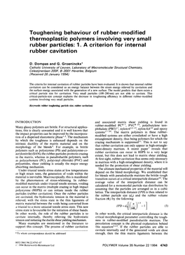 Toughening Behaviour of Rubber-Modified Thermoplastic Polymers Involving Very Small Rubber Particles: 1