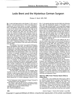 Leslie Brent and the Mysterious German Surgeon