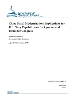 China Naval Modernization: Implications for U.S