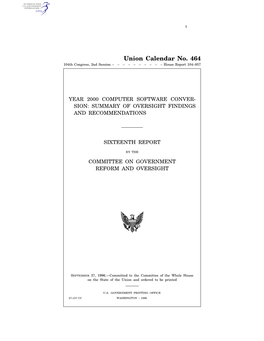 Union Calendar No. 464 104Th Congress, 2Nd Session –––––––––– House Report 104–857