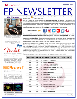 FP NEWSLETTER TOP STORIES Happy New Year and Welcome to the January Edition of the FP Newsletter, Vol