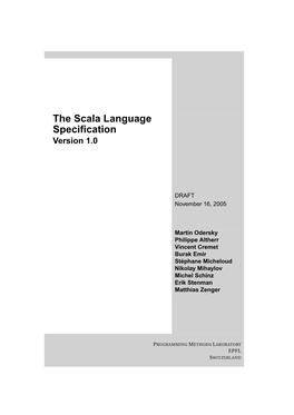 The Scala Language Specification