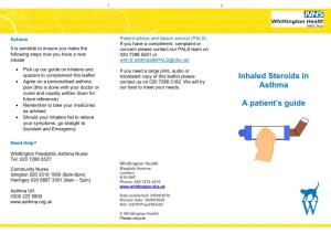 Inhaled Steroids in Asthma a Patient's Guide