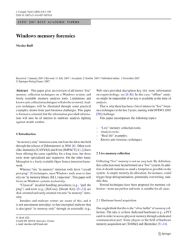 Windows Memory Forensics