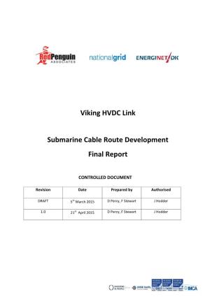 Viking HVDC Link Submarine Cable Route Development Final Report
