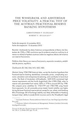 The Wisselbank and Amsterdam Price Volatility: a Fractal Test of the Austrian Fractional-Reserve Banking Hypothesis