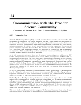 52 Communication with the Broader Science Community