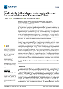 A Review of Leptospira Isolations from “Unconventional” Hosts
