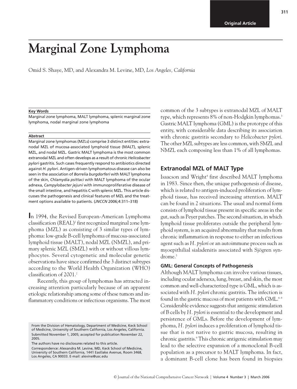 Marginal Zone Lymphoma