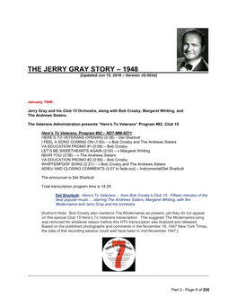 THE JERRY GRAY STORY – 1948 [Updated Jun 15, 2018 – Version JG.003E]