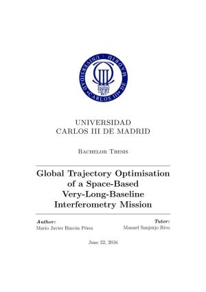 Global Trajectory Optimisation of a Space-Based Very-Long-Baseline Interferometry Mission