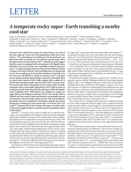 A Temperate Rocky Super-Earth Transiting a Nearby Cool Star Jason A