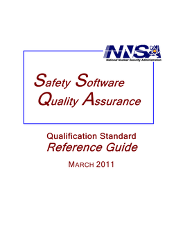 Safety Software Quality Assurance Qualification Standard Reference Guide MARCH 2011