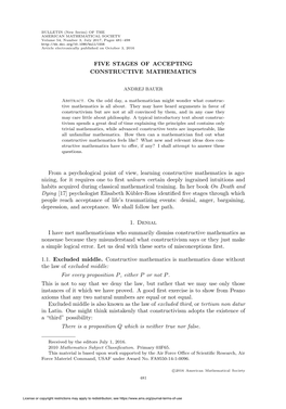 Five Stages of Accepting Constructive Mathematics