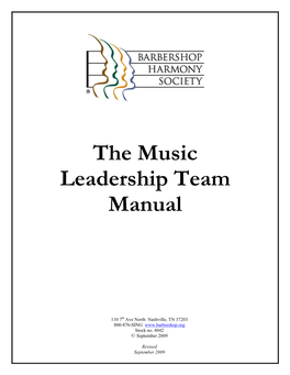 The Music Leadership Team Manual