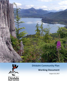 Ditidaht Community Plan Working Document August 18, 2017