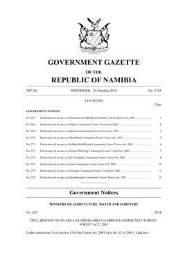 Government Gazette Republic of Namibia