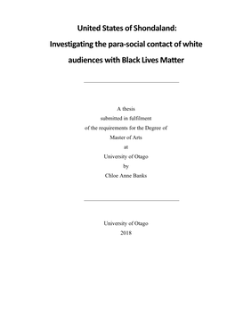 Investigating the Para-Social Contact of White Audiences with Black Lives Matter