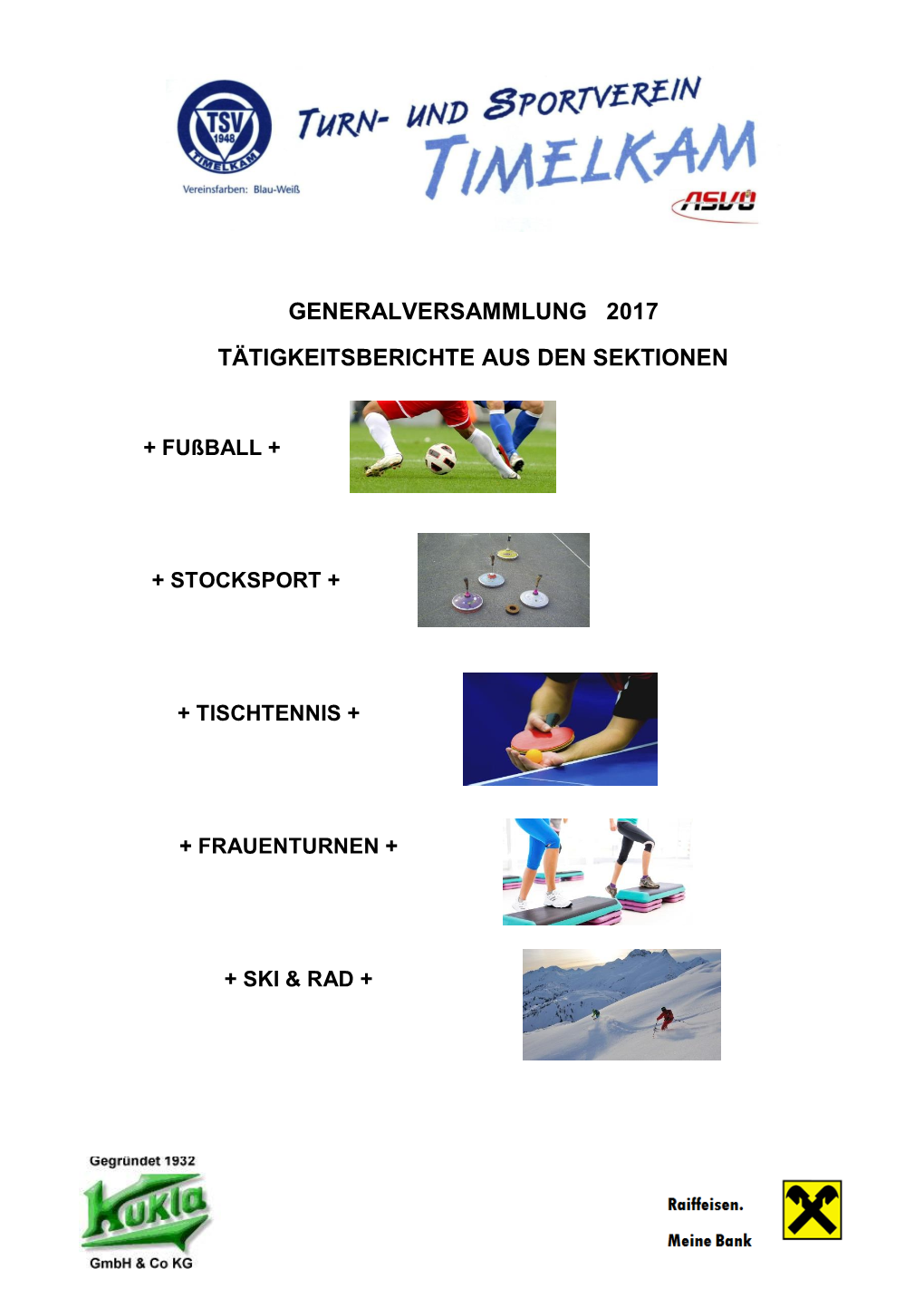 Generalversammlung 2017 Tätigkeitsberichte Aus Den Sektionen