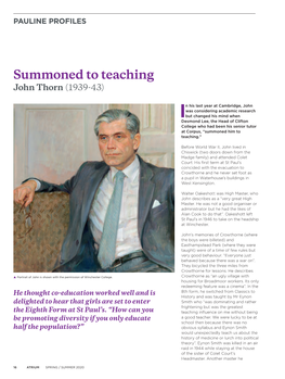 John Thorn – Summoned to Teaching
