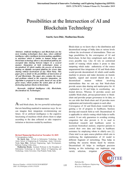 Possibilities at the Intersection of AI and Blockchain Technology