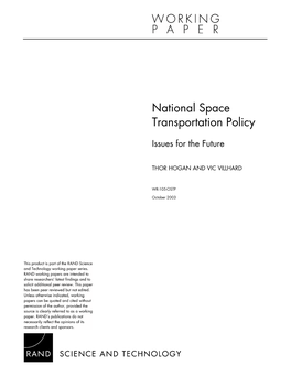 National Space Transportation Policy