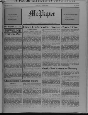 Dieter Leads Violent Student Council Coup NEWSLINE